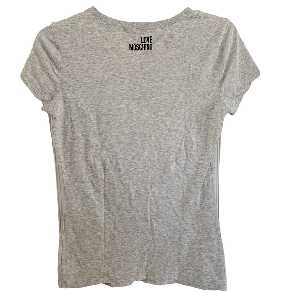 Love Moschino Grey Rock Chick Graphic Tee Size 6 - Picture 2 of 7